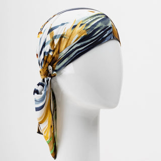 Chemo Scarf with Elastic - Palm Pattern