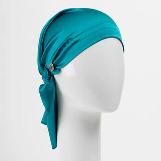 Chemo Scarf with Elastic - Emerald Satin